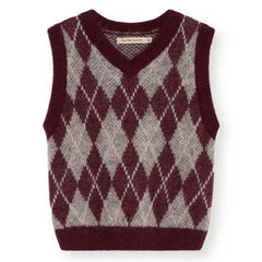 the new society - Dune Sleeveless Sweater | Burgundy