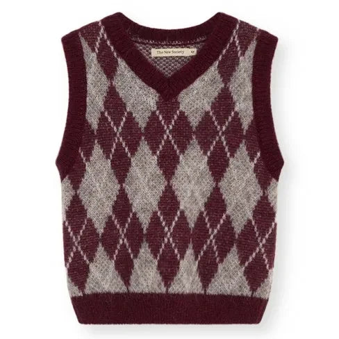 the new society - Dune Sleeveless Sweater | Burgundy