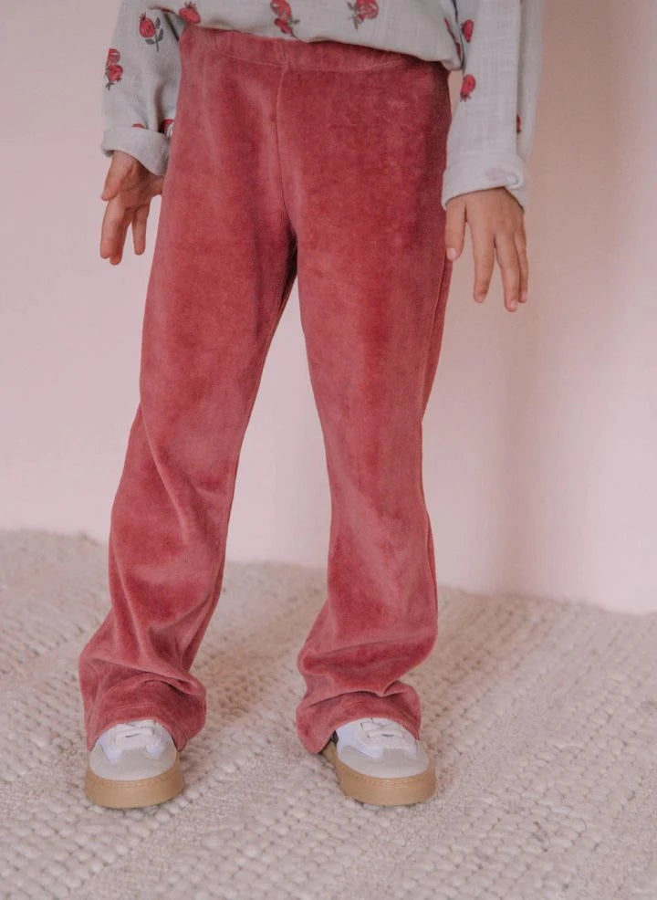Studio Bohème - Charly Organic Cotton Velvet Leggings | Raspberry Red