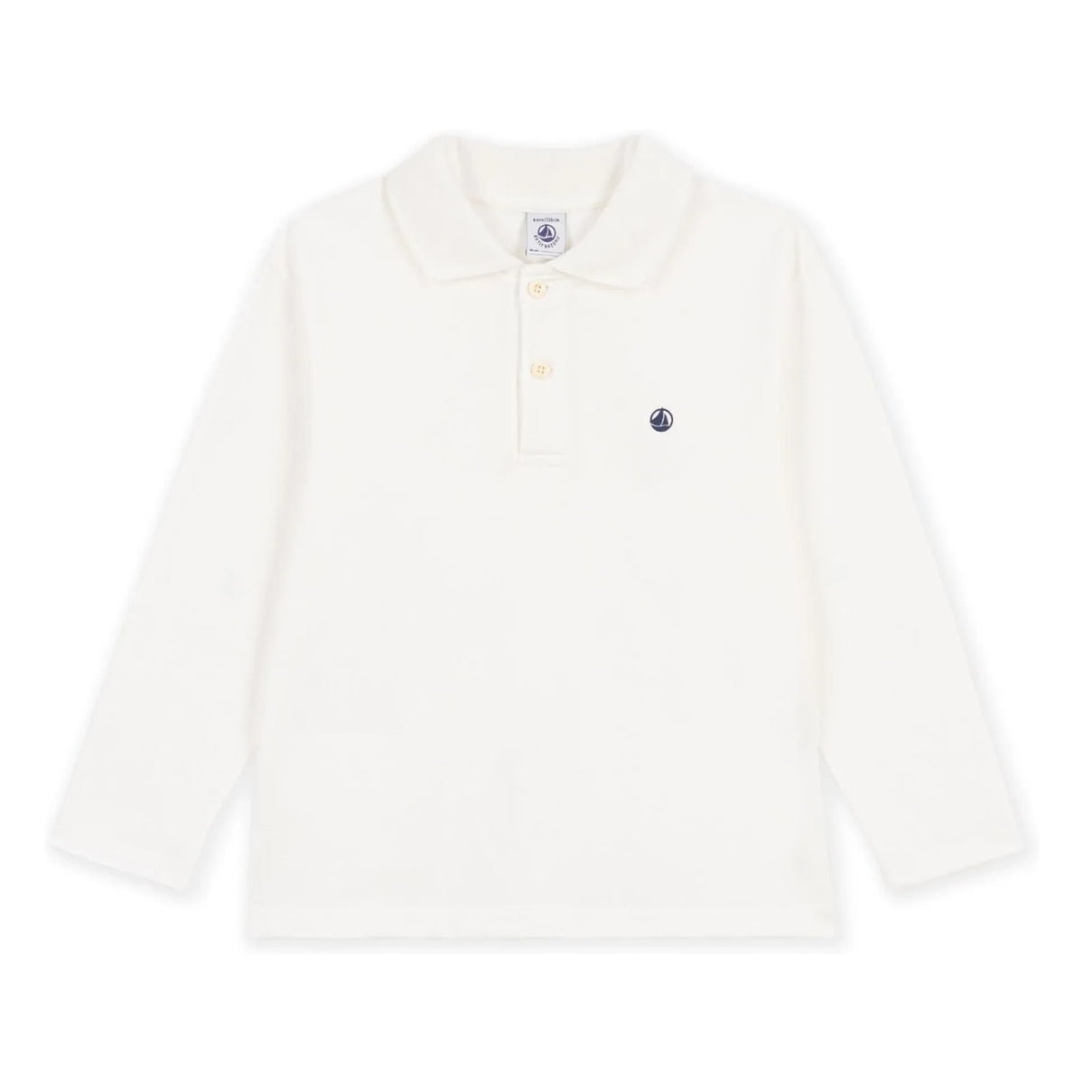 Petit Bateau - Organic cotton logo polo shirt | Ecru
