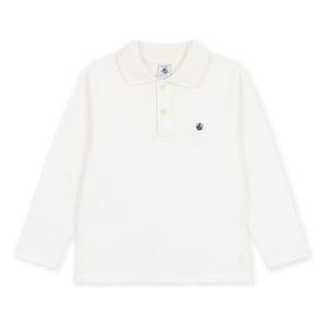 Petit Bateau - Organic cotton logo polo shirt | Ecru