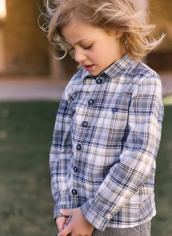 Tartine et Chocolat - Bébé TC Checked Shirt with Pocket | Indigo