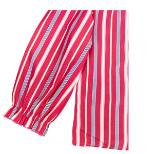 Club Trésor - Striped Pierrot Blouse | Pink