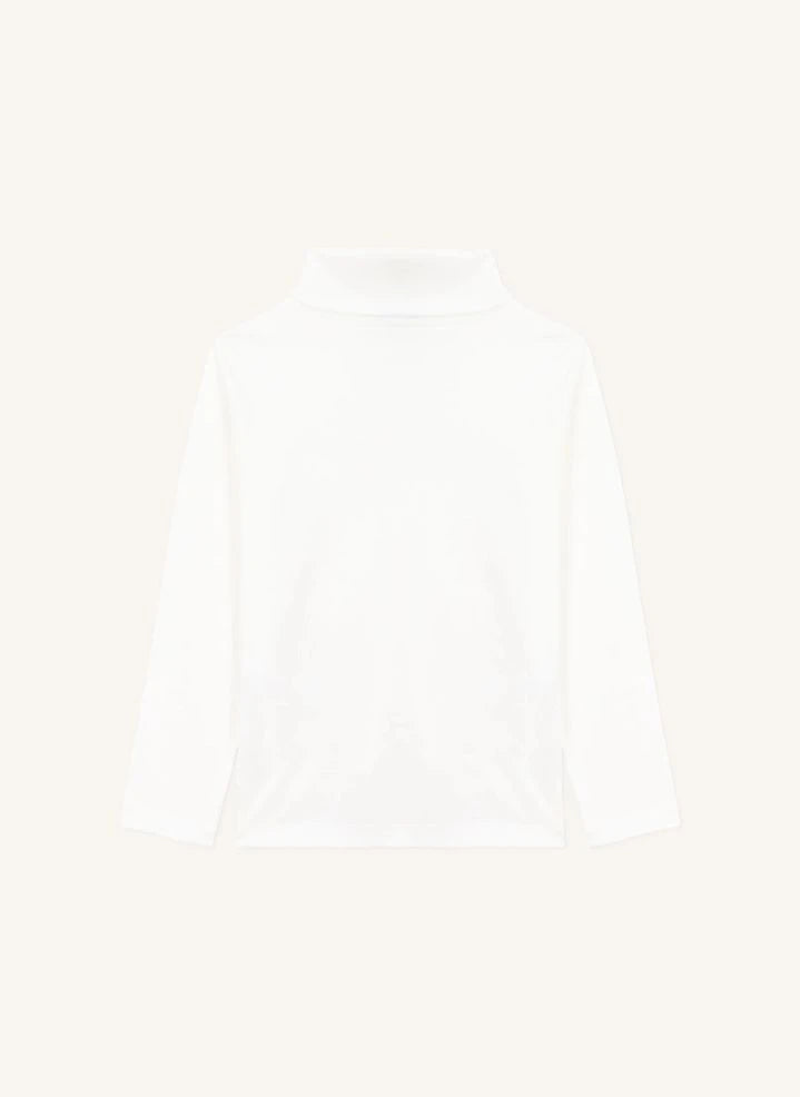 Petit Bateau - Organic cotton logo turtleneck | White