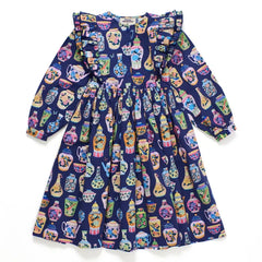 Maison Mangostan - Porcelain Ruffled Dress | Dark Blue