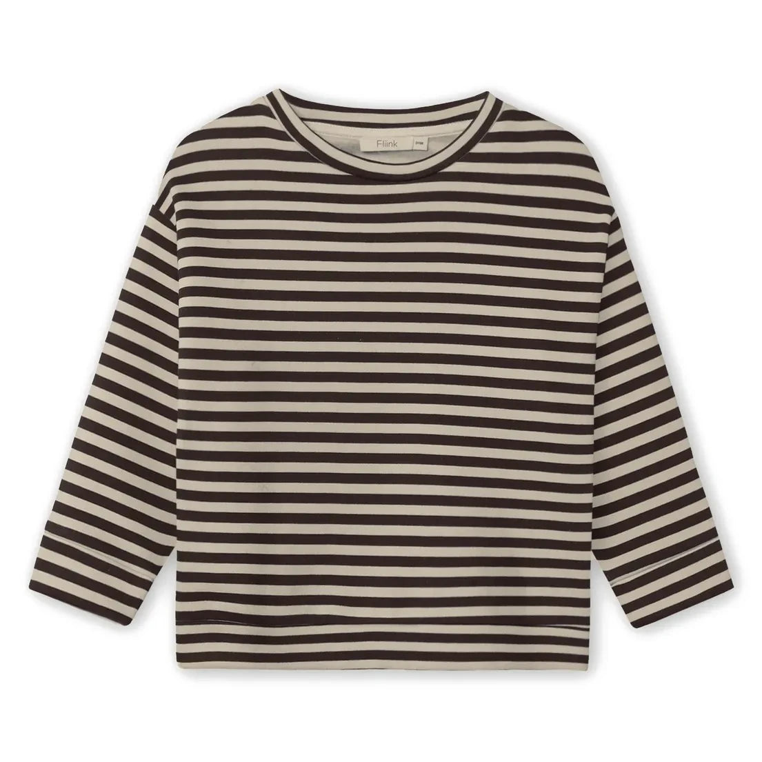 Fliink - Alvin Striped Organic Cotton Sweatshirt | Brown