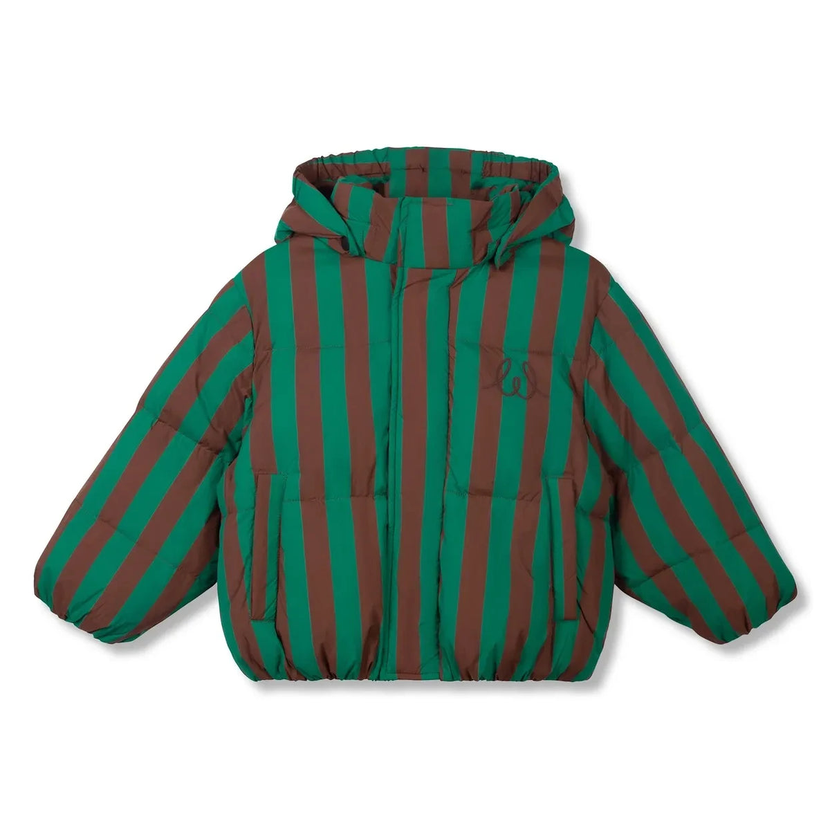 Wynken - Striped Duck Down Jacket | Green