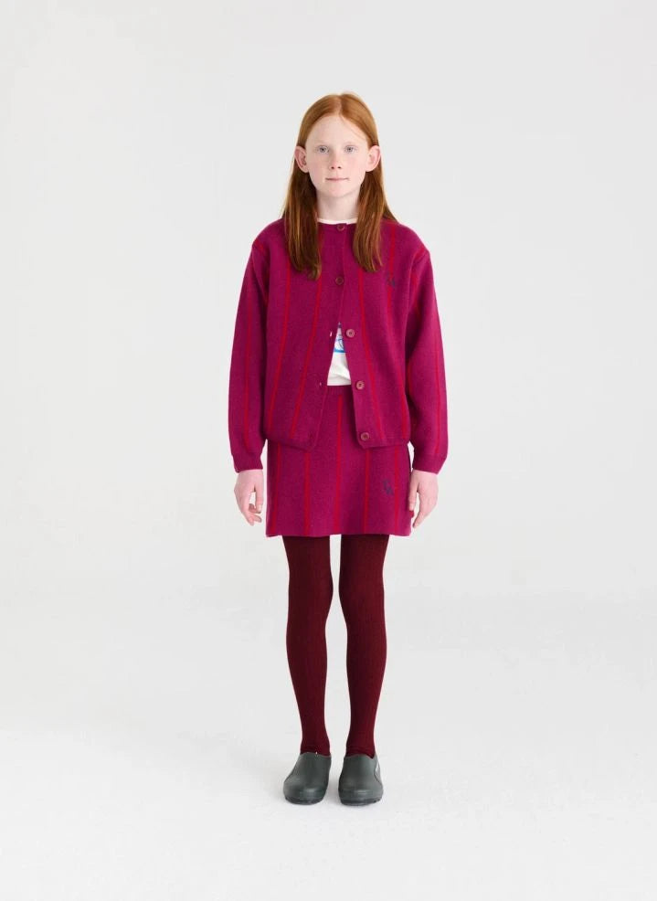True Artist - Ex Libris Striped Wool Vest | Burgundy