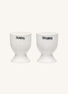 Anna + Nina - Weekend Egg Cups - Set of 2 | White