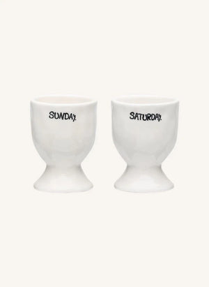 Anna + Nina - Weekend Egg Cups - Set of 2 | White