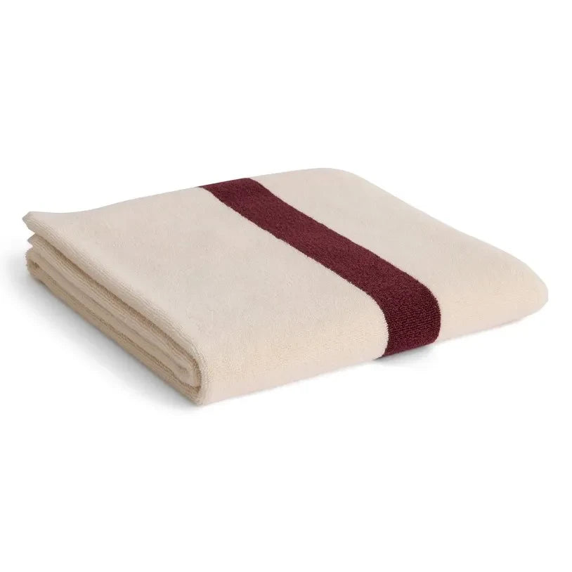 Hay - Striped Bath Sheet | Burgundy