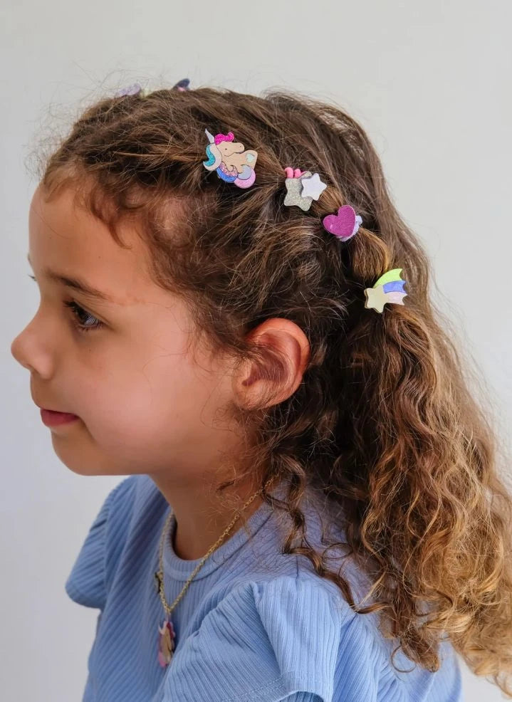 Mimi & Lula - Set of 8 Mini Unicorn Scrunchies | Pink