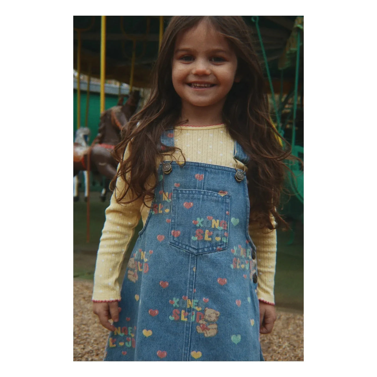 Konges Sløjd - Magot Bear Denim Dress, Organic Cotton | Blue