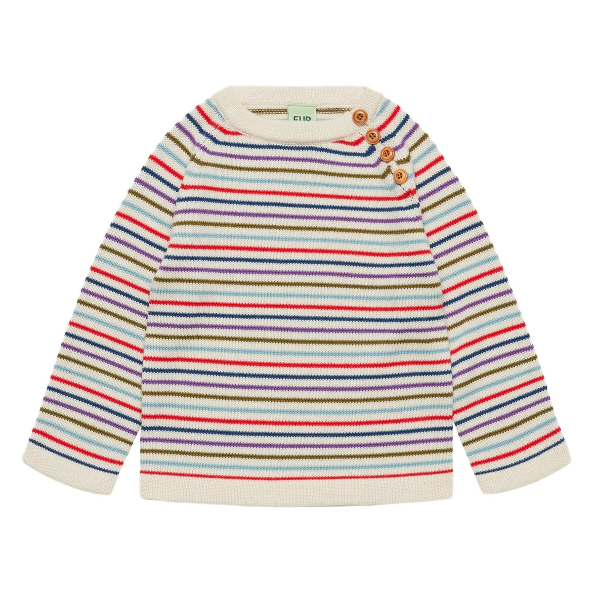 FUB - Merino Wool Striped Sweater | Ecru