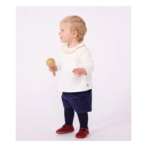 Petit Bateau - Organic Cotton Ruffled Collar T-shirt | White