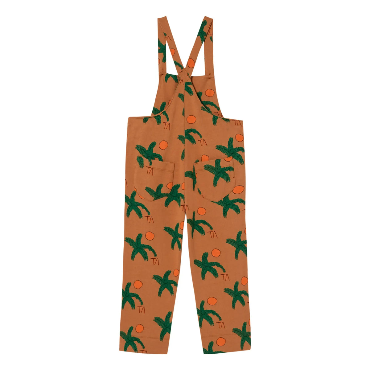 The Animals Observatory - Banana Palm-Print Jersey Overalls | Caramel