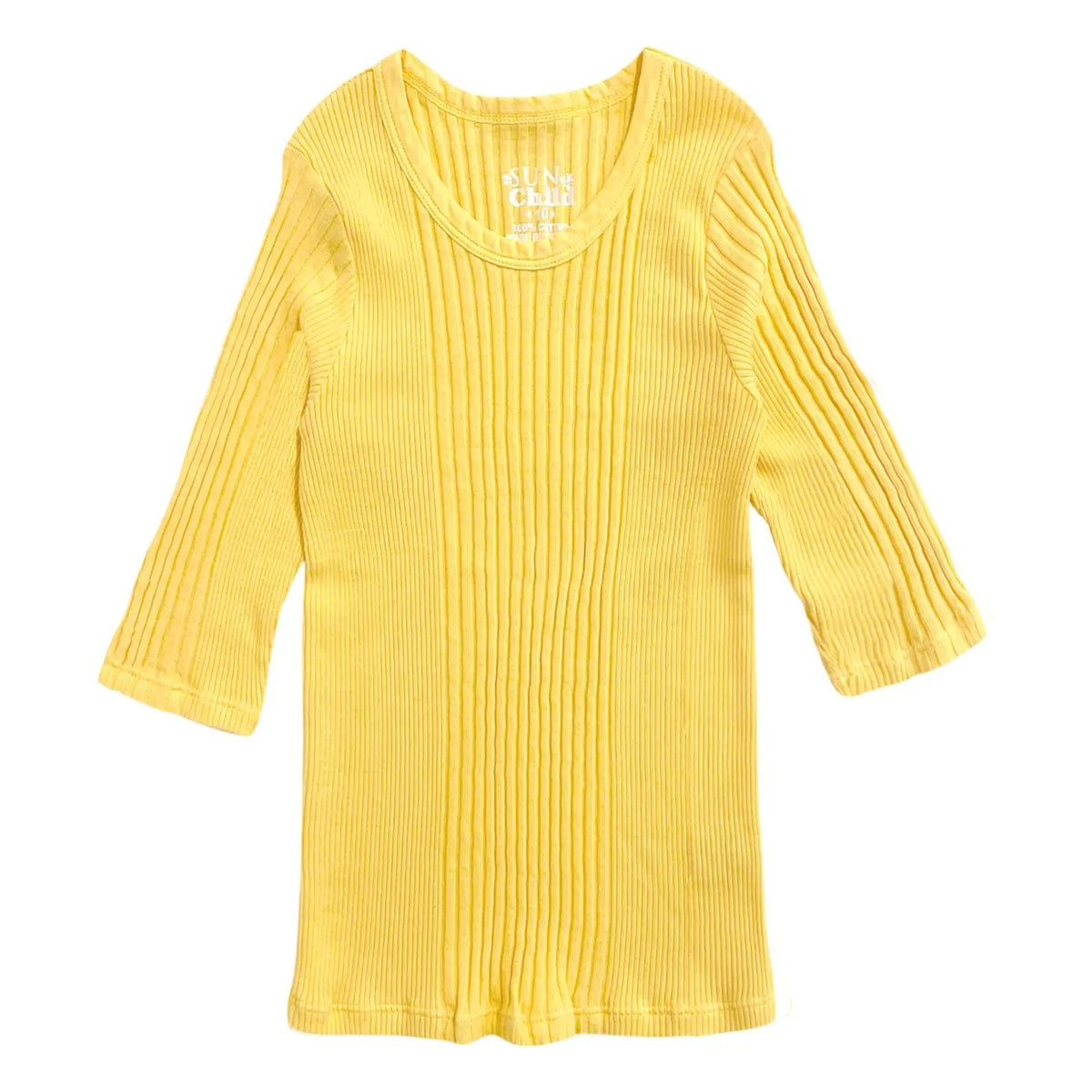 Sunchild - Puebla 3/4 Sleeve T-Shirt | Yellow