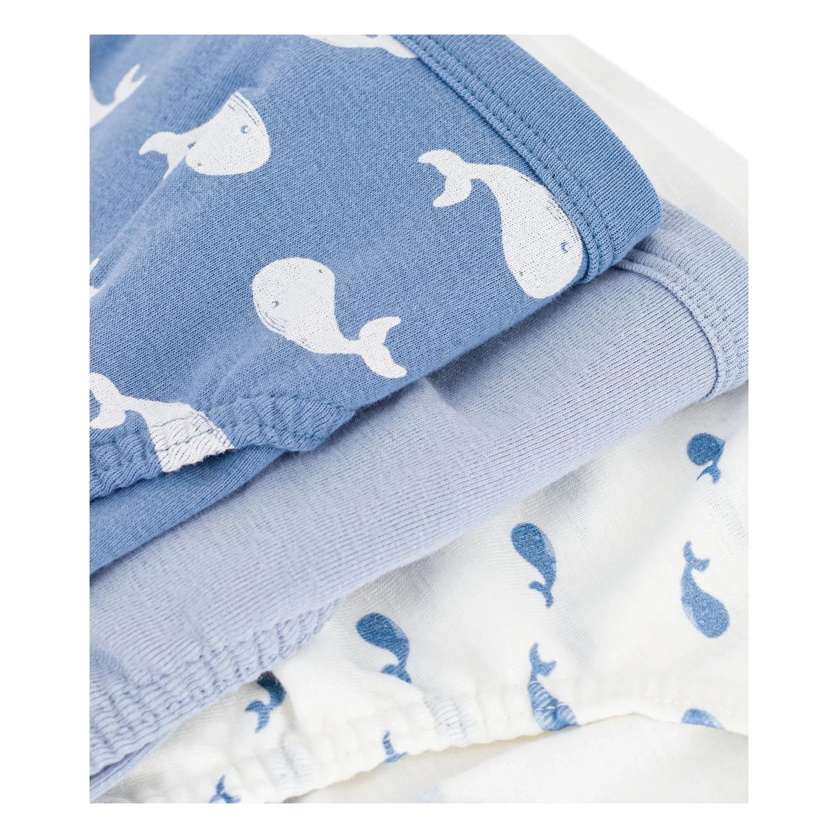 Petit Bateau - Set of 3 Organic Cotton Whale Print Briefs | Blue