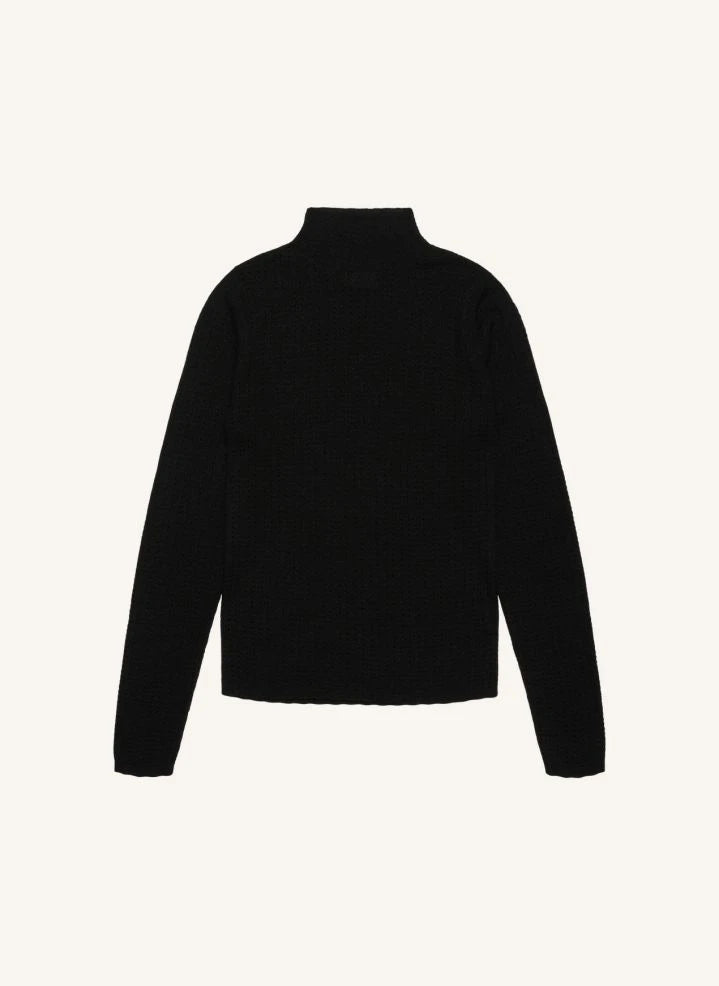 FUB - High Neck Pointelle Top