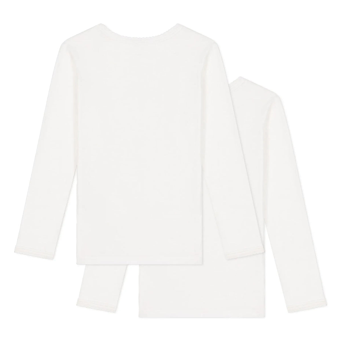 Petit Bateau - 2-Pack Long Sleeve T-Shirt Set | White