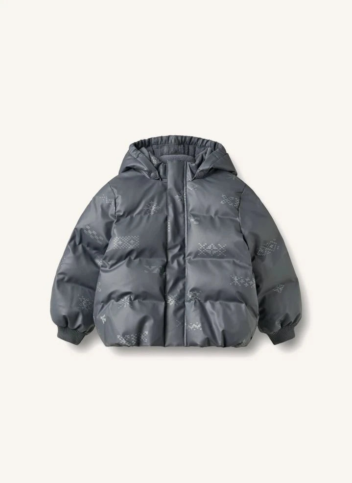 Wheat - Shoore Puffer Jacket Made from Recycled Fibers | Grey blue