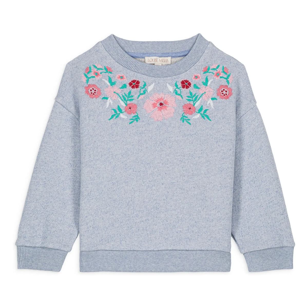 Louise Misha - Rosalia Organic Cotton Sweatshirt | Mottled Blue