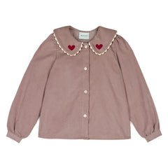 Mipounet - Géraldine Velvet Heart Blouse | Pale Pink