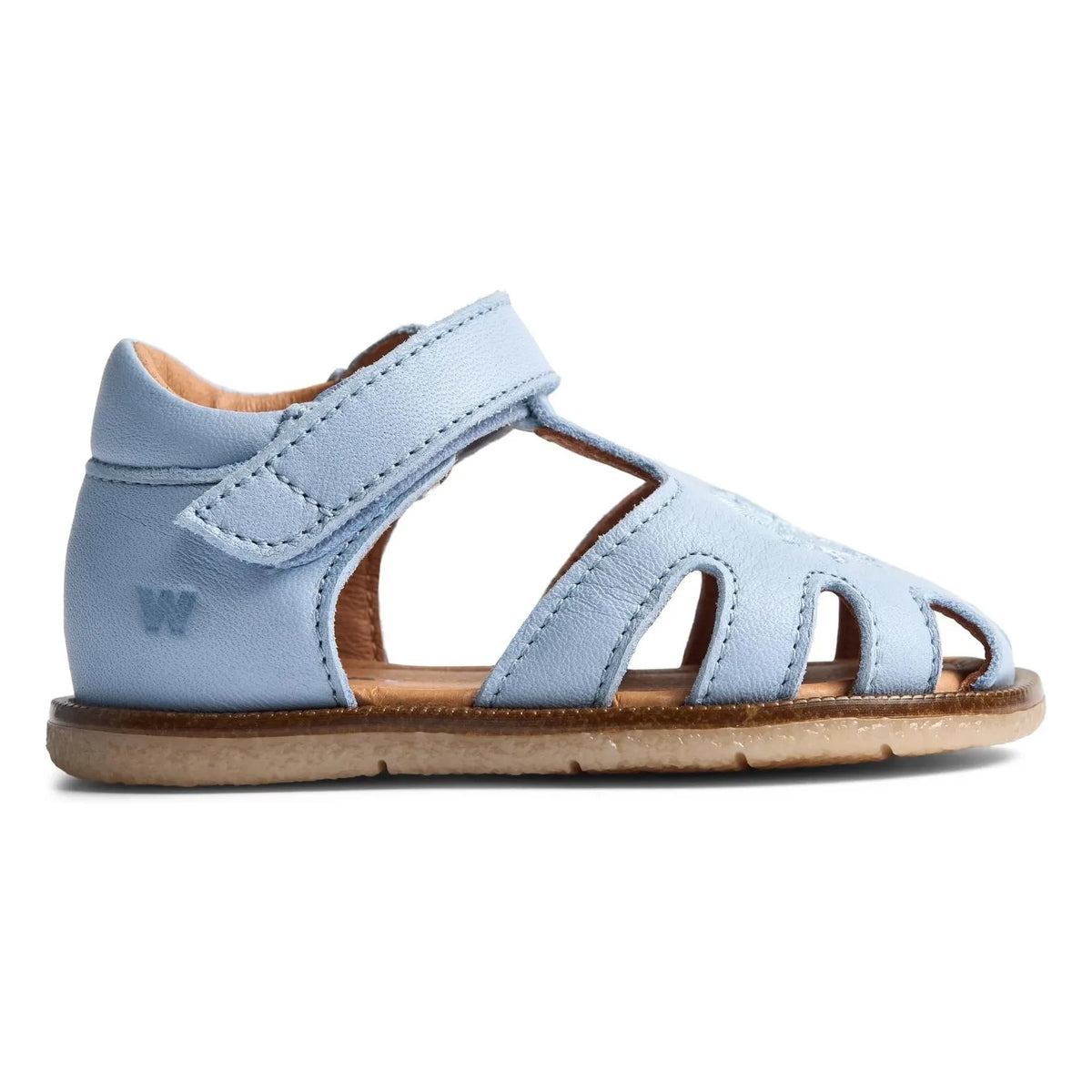 Wheat - Lowe Crab Leather Sandals | Light Blue
