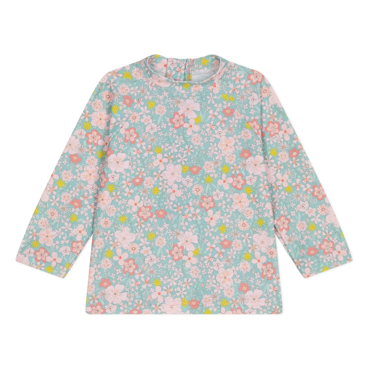 Petit Bateau - Fleuri Baby UV Protection Bath T-Shirt | Turquoise