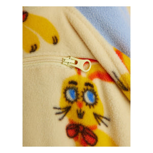 Mini Rodini - Zip Sweat Rabbits Recycled Fiber | Yellow