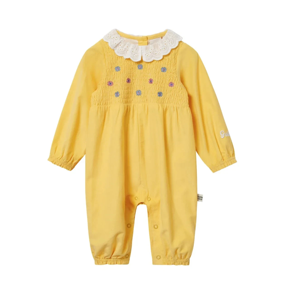 Goldie + Ace - Embroidered Drawstring Jumpsuit | Yellow