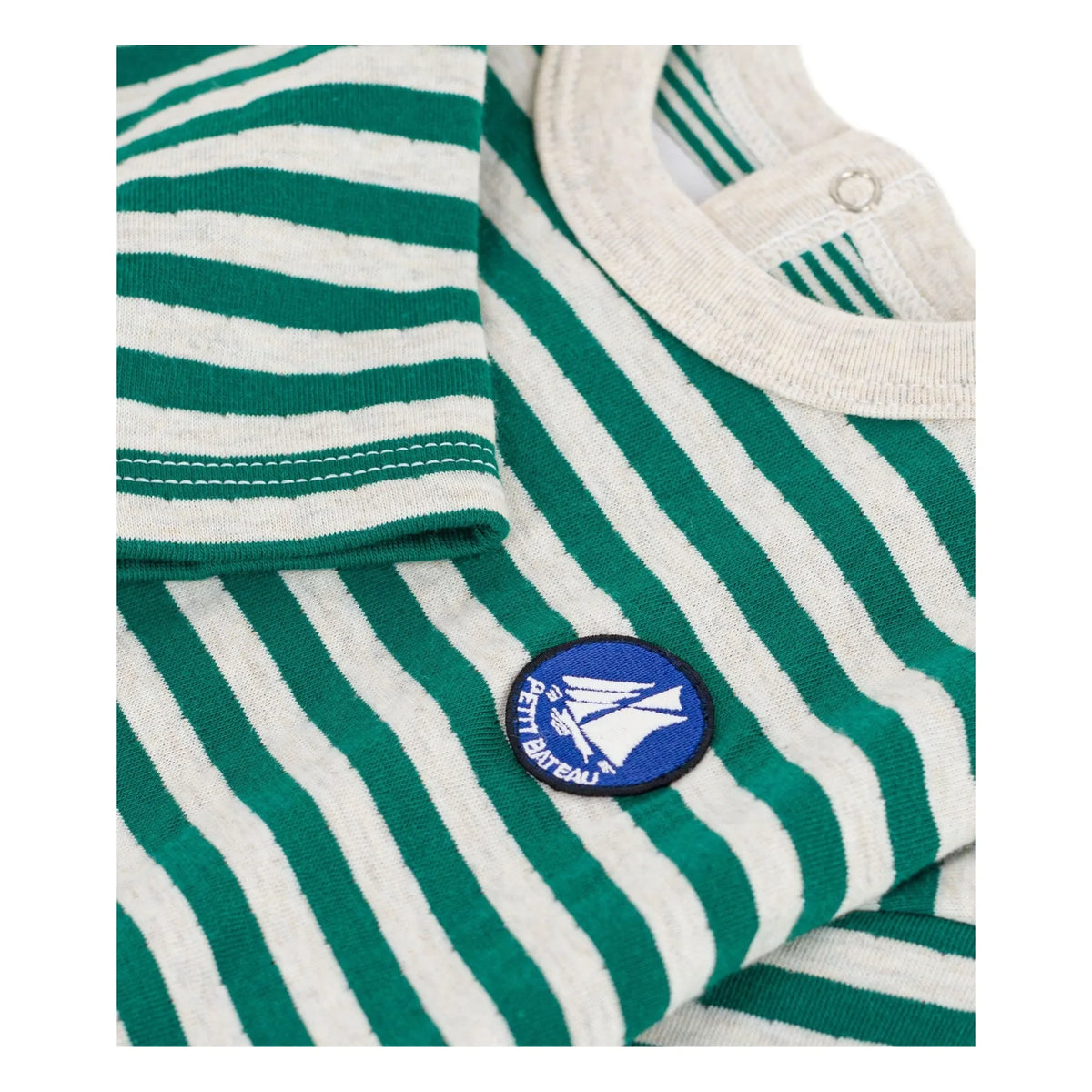 Petit Bateau - Striped Organic Cotton Baby T-Shirt | Green