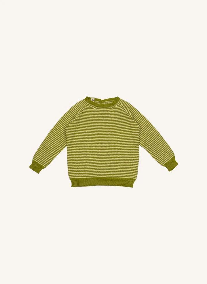 Bayiri - Lazy Bug Striped Organic Cotton Sweater | Green