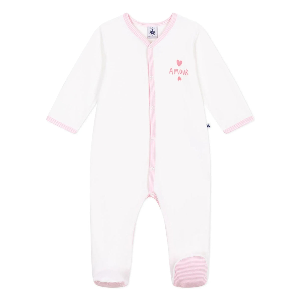 Petit Bateau - Dors Bien Amour Velours Pajamas | White