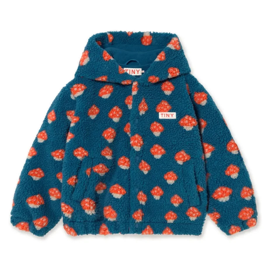 Tinycottons - Cork Patterned Sherpa Style Jacket | Petrol Blue