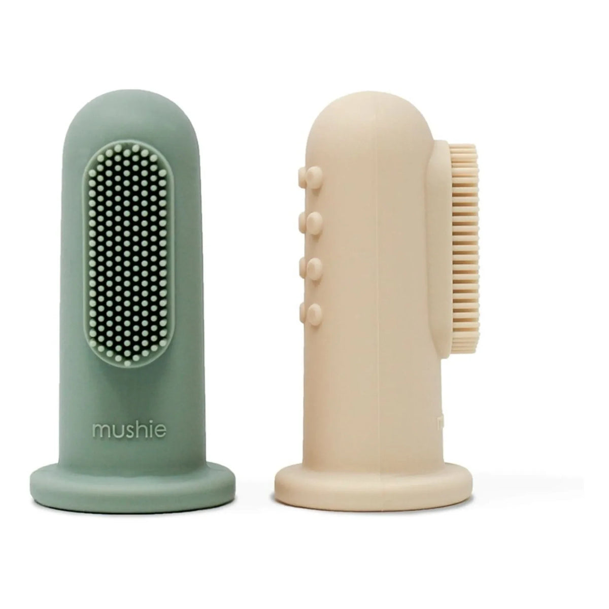 Mushie - Baby Toothbrushes - Set of 2 | Almond Green