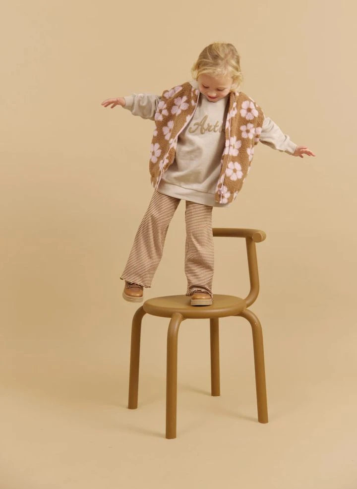 Wheat - Ela Striped Organic Cotton Pants | Sand