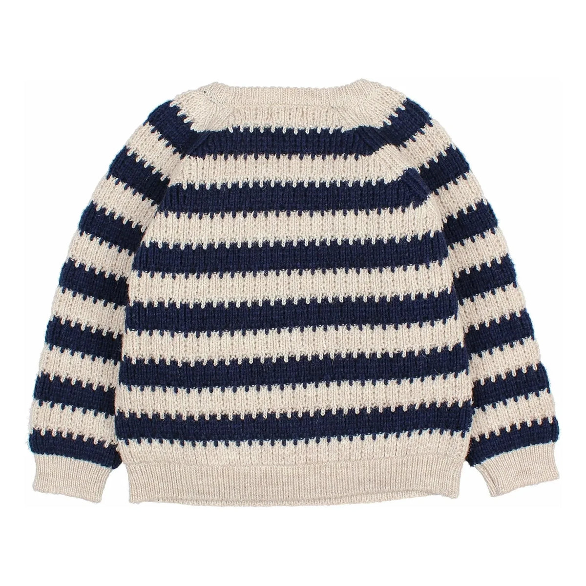 Búho - Striped Wool Alpaca Sweater | Navy