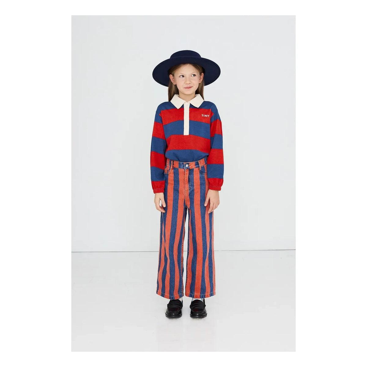 Tinycottons - Organic Cotton Striped Polo Shirt | Red