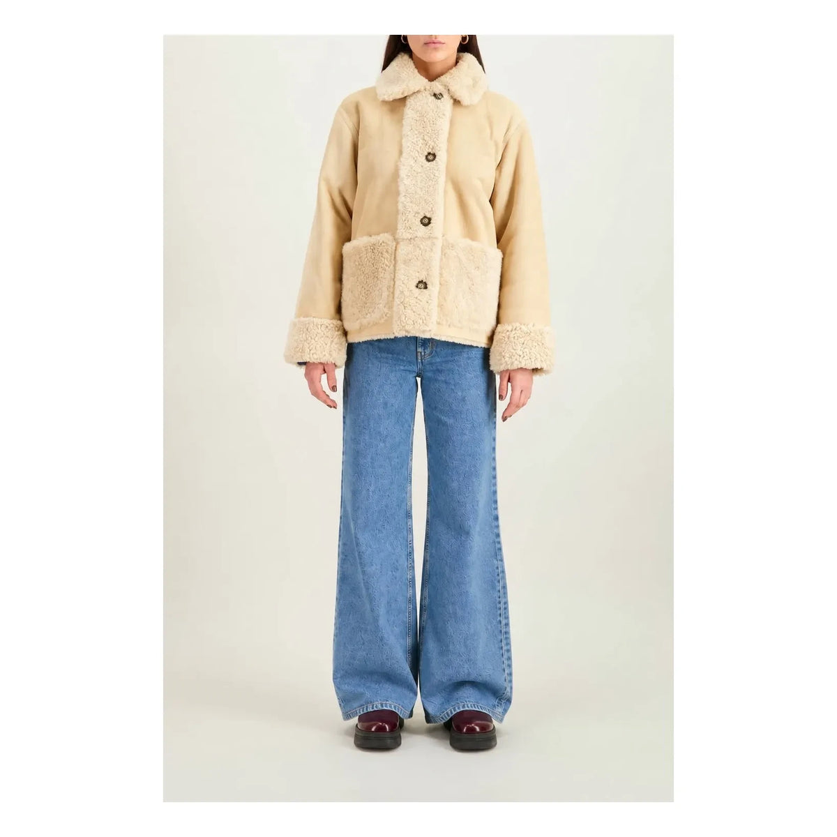 Nitah - Julia Peau Lainée coat | Ecru