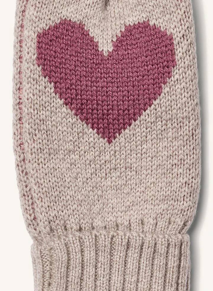 Wheat - Haansi Merino Wool Heart Gloves | Lilac