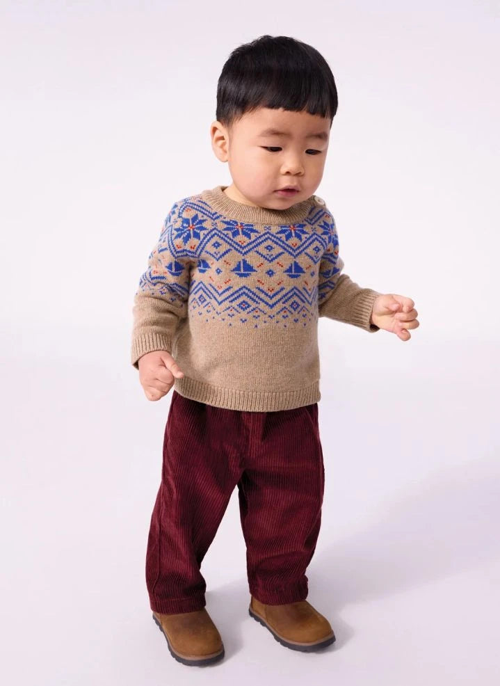 Petit Bateau - Organic Cotton Voile Baby Pants | Burgundy