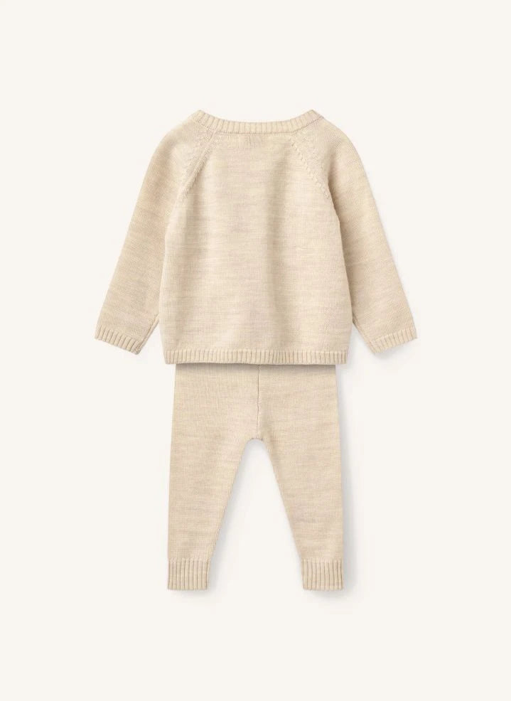 Copenhagen Colors - Merino Wool Cardigan and Leggings Set | Cream