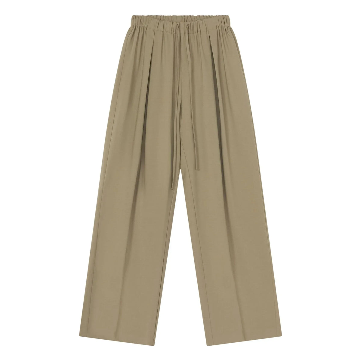 Cordera - Relaxed Fit Wool Elastic Pants | Olive
