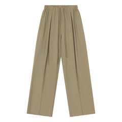 Cordera - Relaxed Fit Wool Elastic Pants | Olive