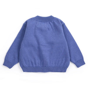 Bobo Choses - Organic Cotton Floral Pattern Cardigan | Dark Purple