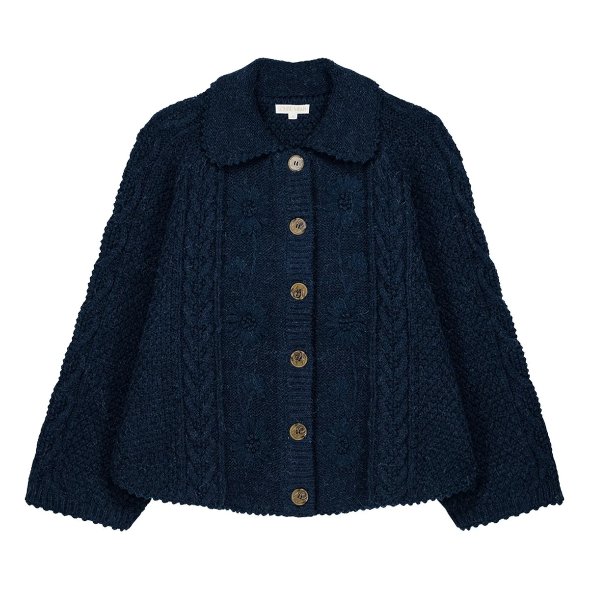 Louise Misha - Khellane Knit Cloak - Women's Collection | Navy