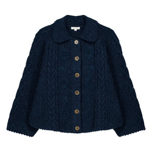 Louise Misha - Khellane Knit Cloak - Women's Collection | Navy