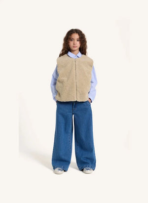 Smallable Kid - Jude Sleeveless Sherpa Jacket | Beige