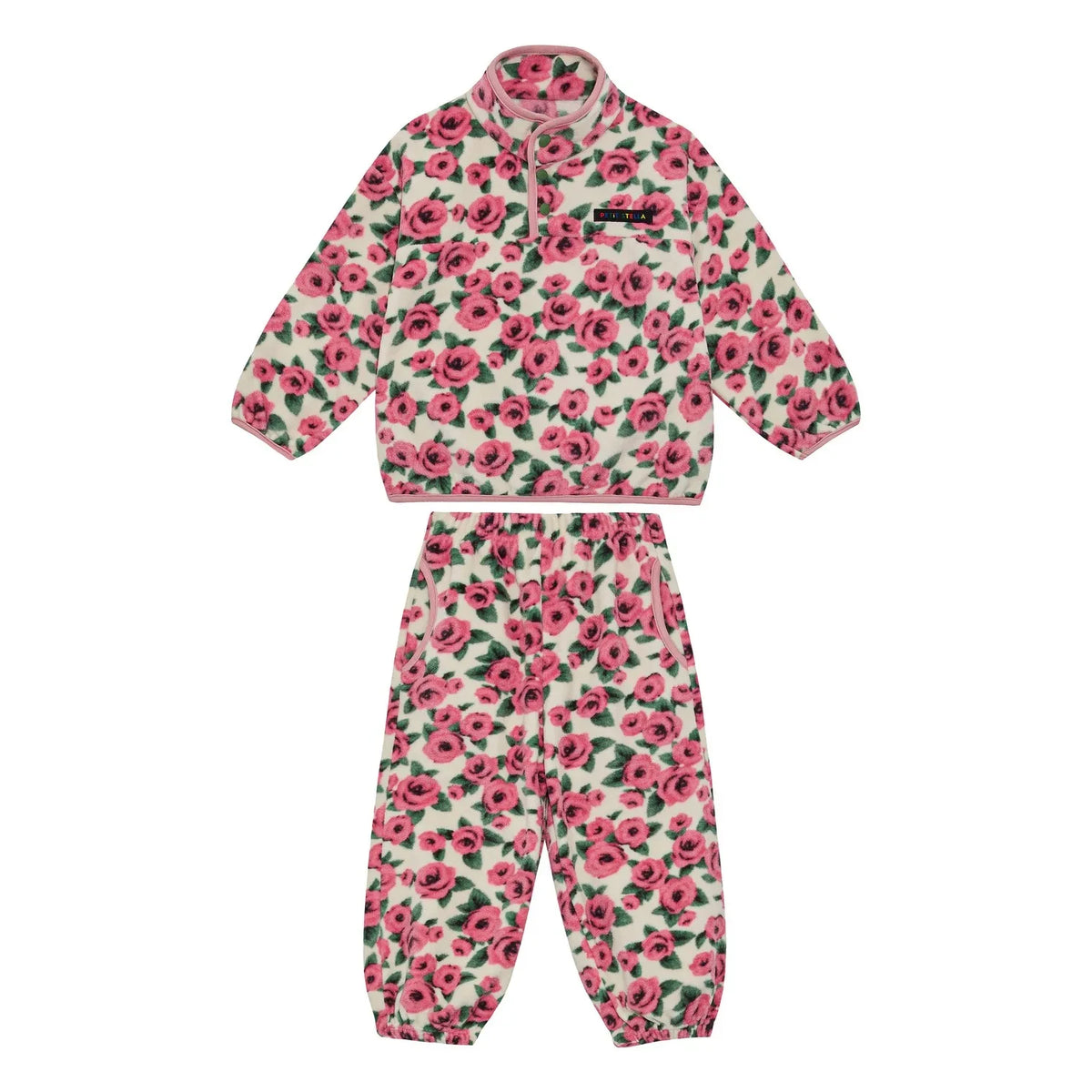 Petit Stella - Roses fleece set | Ecru